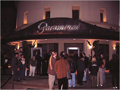 Guests gathering at the Paramount Theater