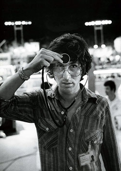 Steven Spielberg on the set of Close Encounters