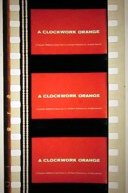 A 35 mm film clipping from A Clockwork Orange (1971)