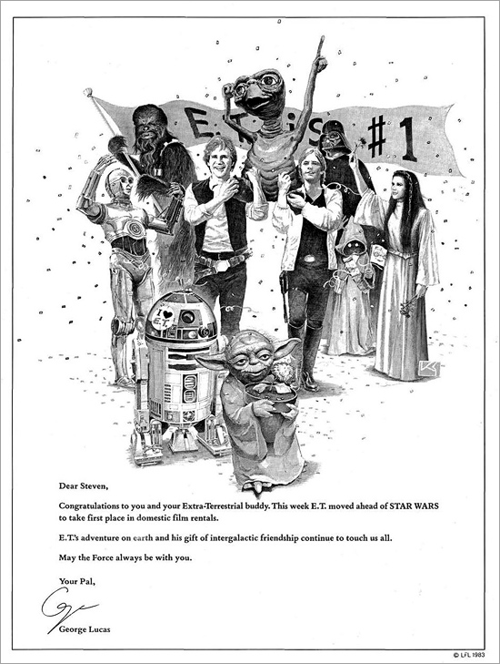 George Lucas' letter to Steven Spielberg