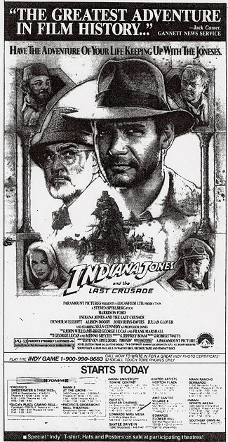 Last Crusade newspaper ad