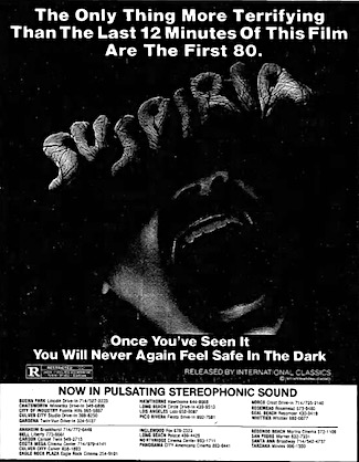 Suspiria newspaper ad